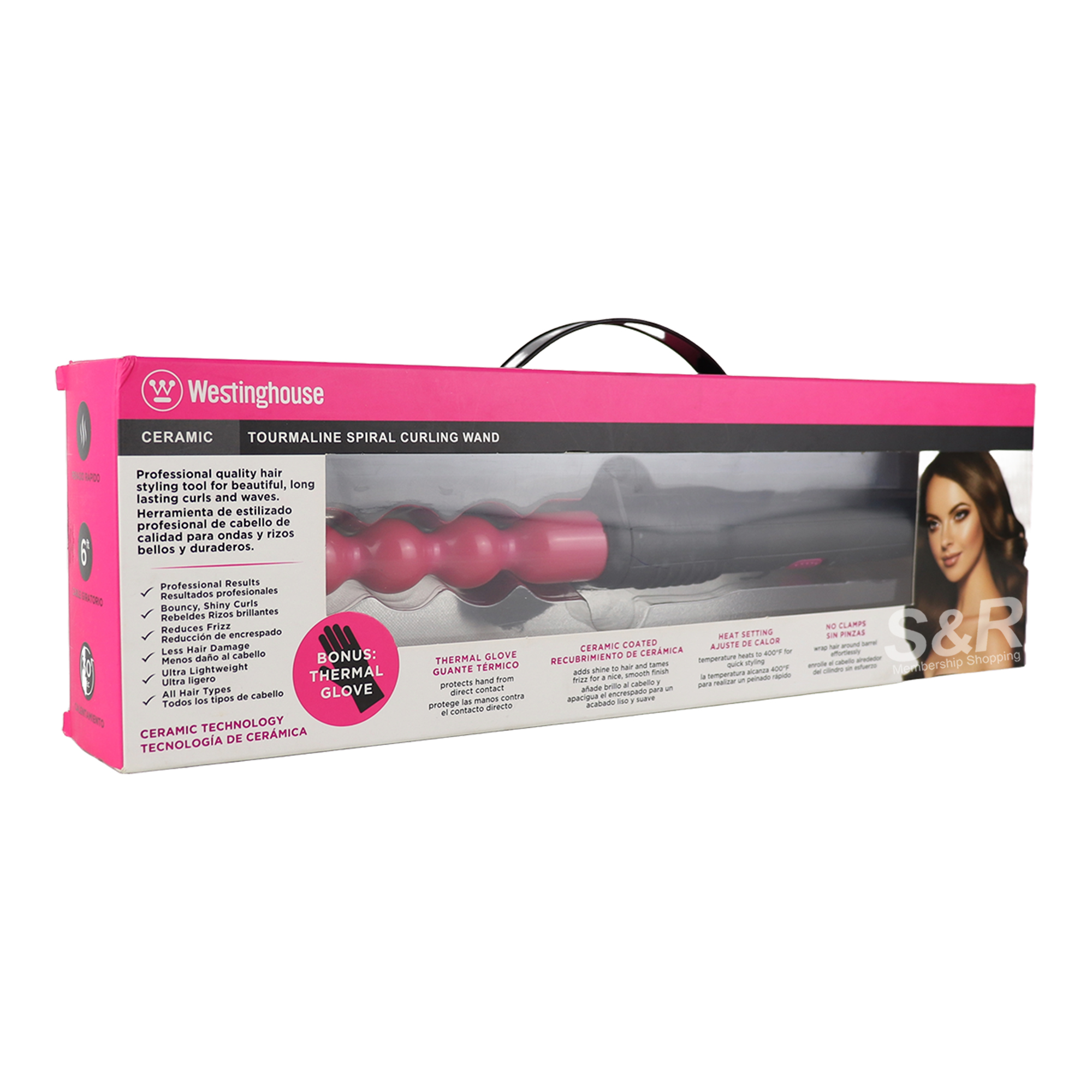 Westinghouse Ceramic Tourmaline Spiral Curling Wand WH1132 Westinghouse Ceramic Tourmaline Spiral Curling Wand WH1132